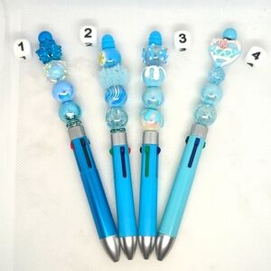 1 Blue Barrel 4-Color Beaded Pen